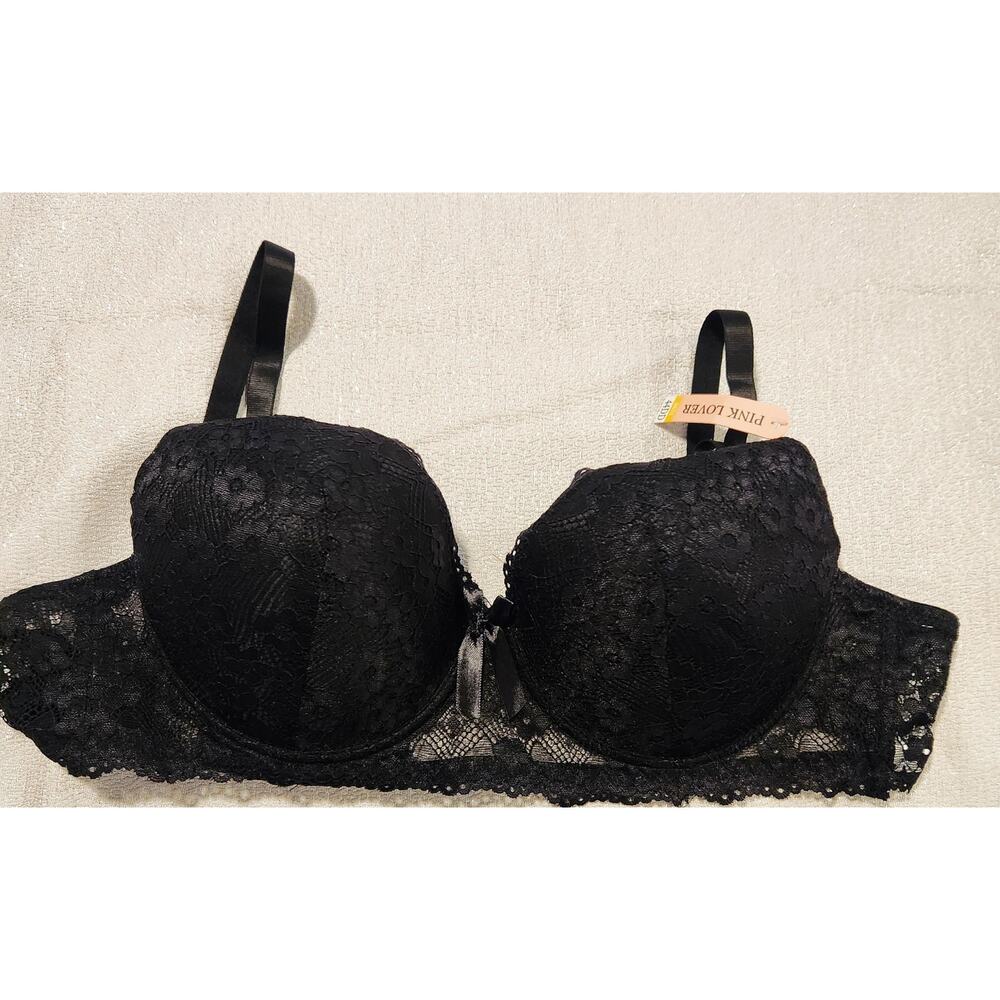 Pink Lover Women's Bra 44DD‎ Black Lace